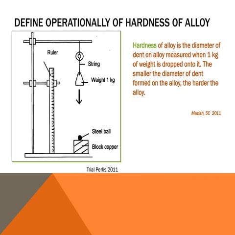 Define operationally of hardness of alloy