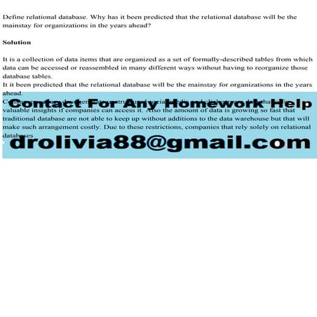 Define relational database. Why has it been predicted that the relat.pdf