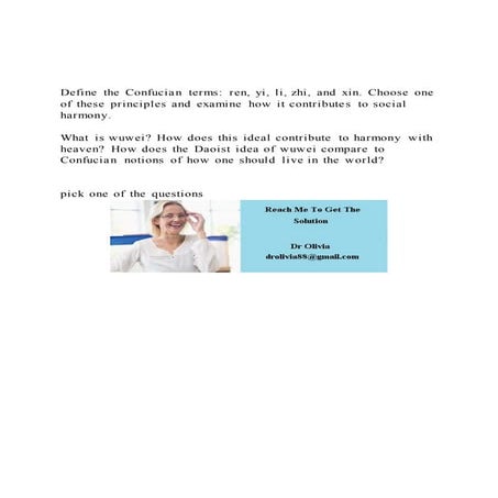 Define the Confucian terms ren, yi, li, zhi, and xin. Choose | DOCX