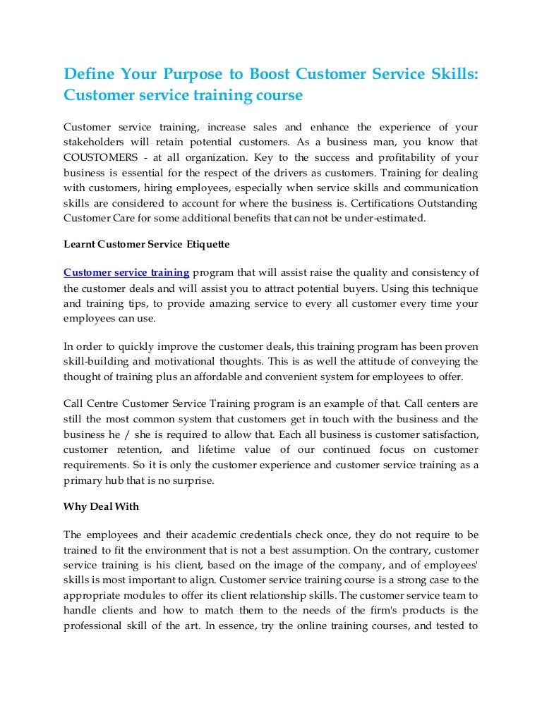 customer service training skills