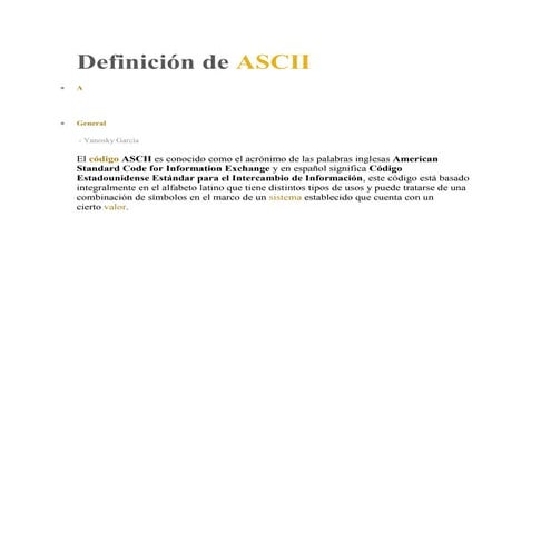 Definición de ascii