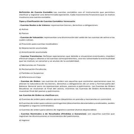 Definición de cuenta contable