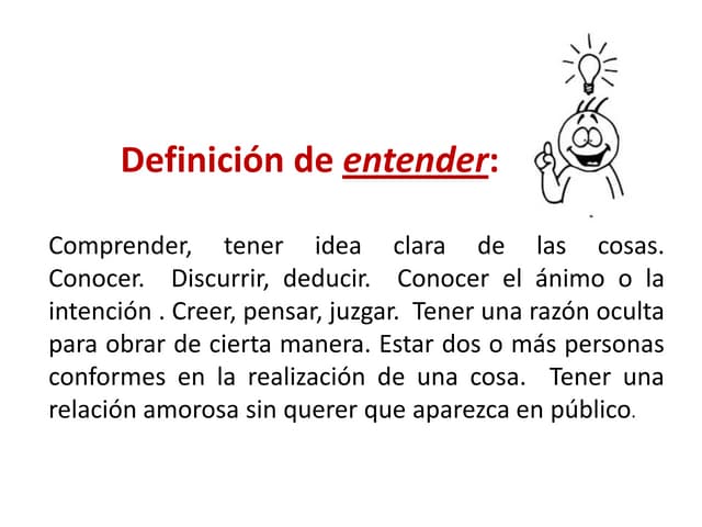 Definición de entender | PPTX