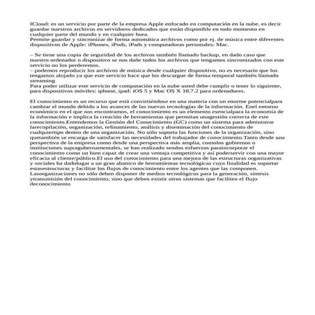 Definición de icloud   en la nube