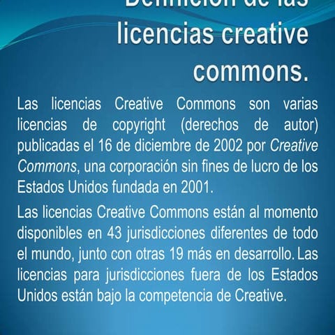 Definición de las licencias creative commons