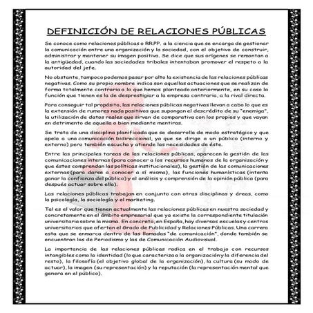 Definición de relaciones públicas