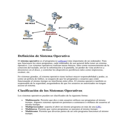Definición de sistema operativo