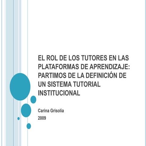 Definición De Un Sistema Tutorial Institucional | PPTX