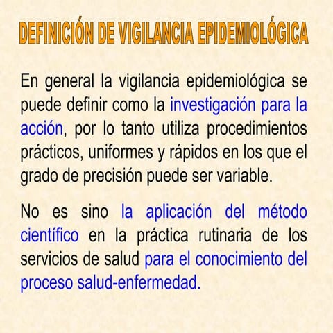 Definición de vigilancia epidemiológica