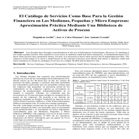 Definicion catalogo de servicios it