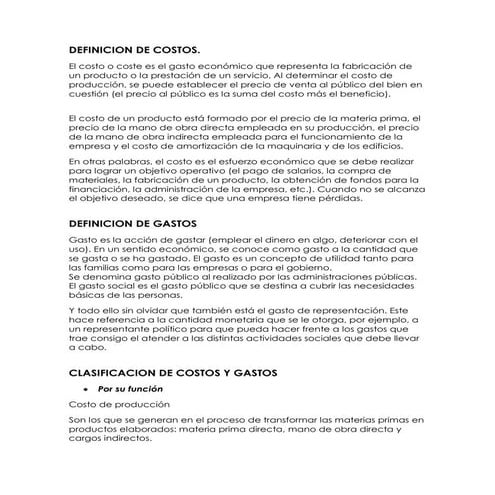 Definicion de costos 