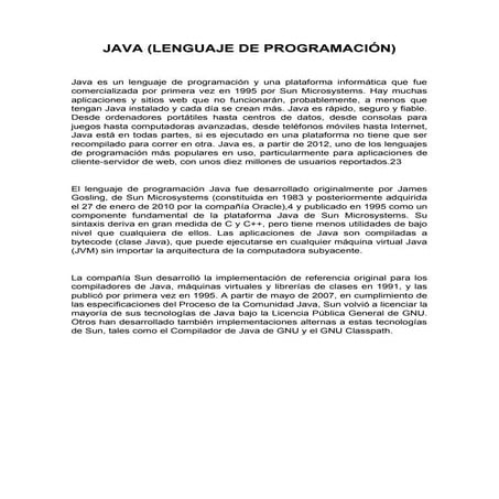 Definicion de java