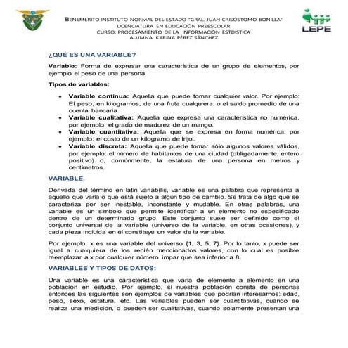 Definicion de variable y medicion