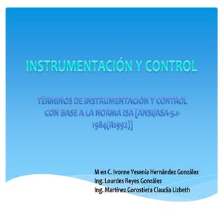 Definiciones instrumentaciòn y control