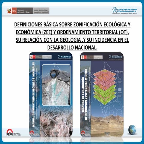 Definiciones básica sobre Zonificación Ecológica y Económica (ZEE)  