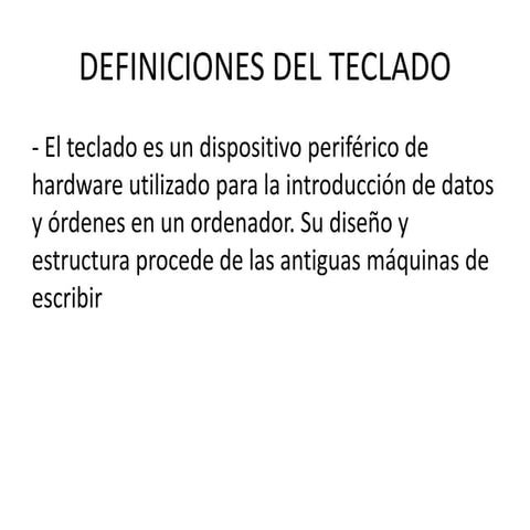 Definiciones del teclado
