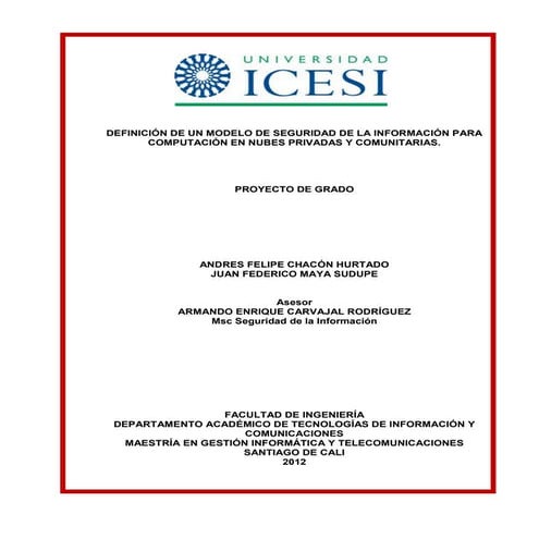 Definicion modelo seguridad