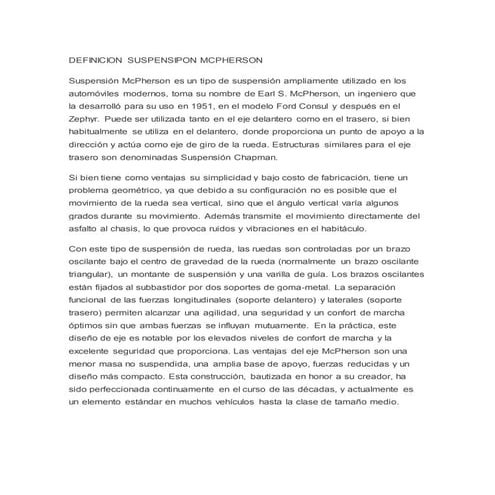 Definicion suspensipon mcpherson