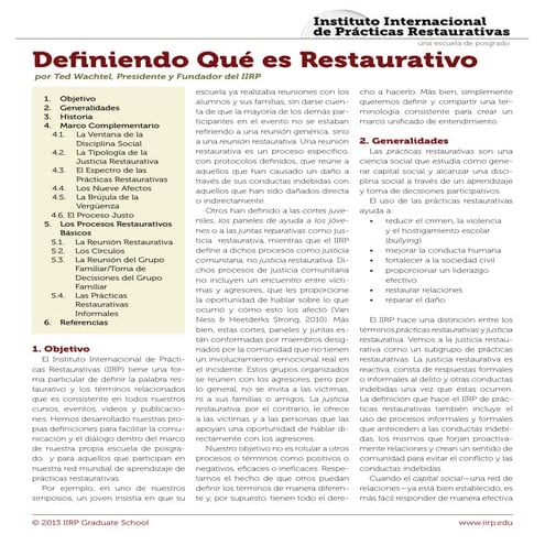 Definiendo qué-es-restaurativo