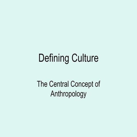 Defining Culture
