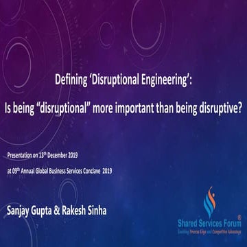Defining ‘Disruptional Engineering’: Is being “disruptional” more important t...