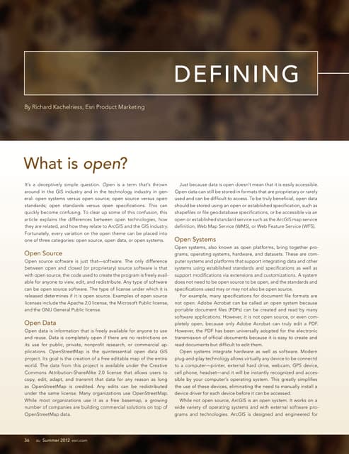 Defining Open
