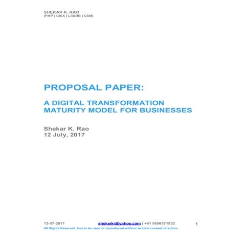 Defining a digital transformation maturity model