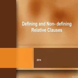 Defining and non defining relative ...