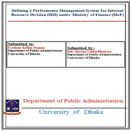Defining a performance management system for internal resource division ...