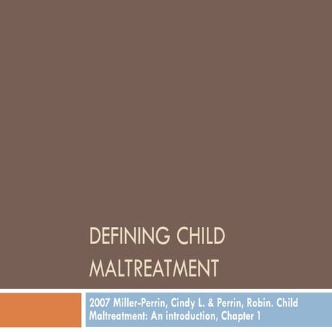 Defining Child Maltreatment