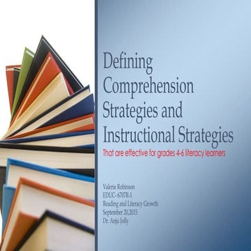 Defining  comprehension strategies and instructional strategies