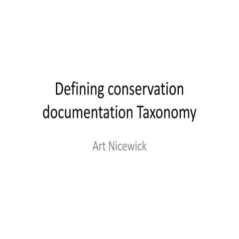 Defining conservation taxonomy