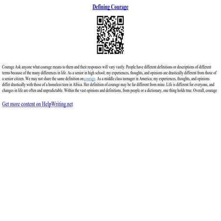 Defining Courage | PDF