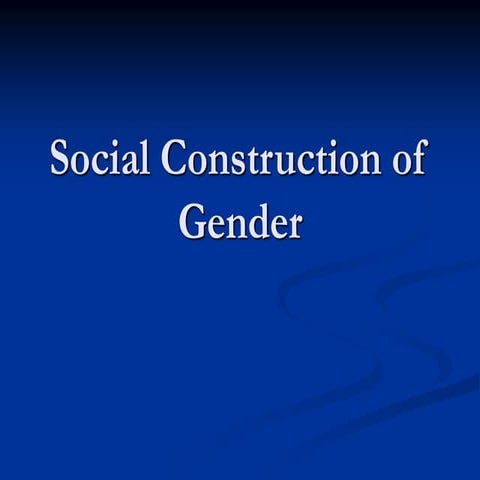 The Social Construction of Gender | PPT