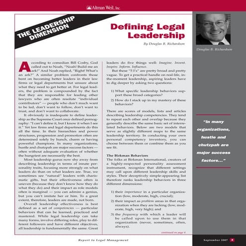 Defining Legal Leadership