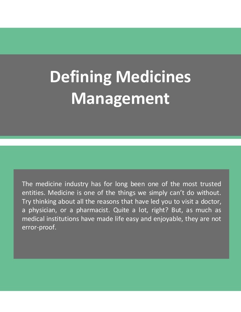 Defining Medicines Management
