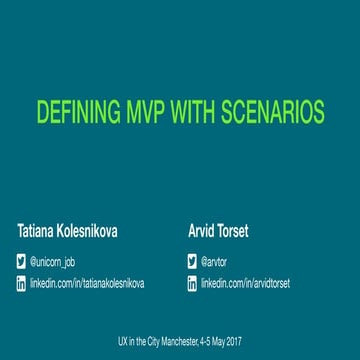 Defining MVP with Scenarios