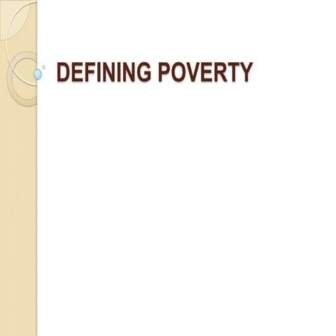 Defining poverty