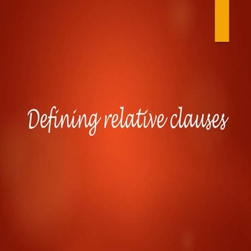 Defining relative clauses presentation