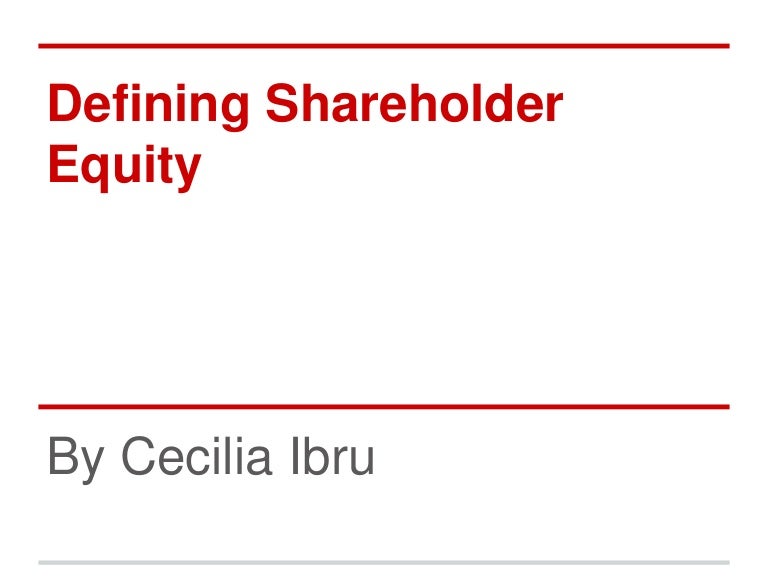 Defining Shareholder Equity