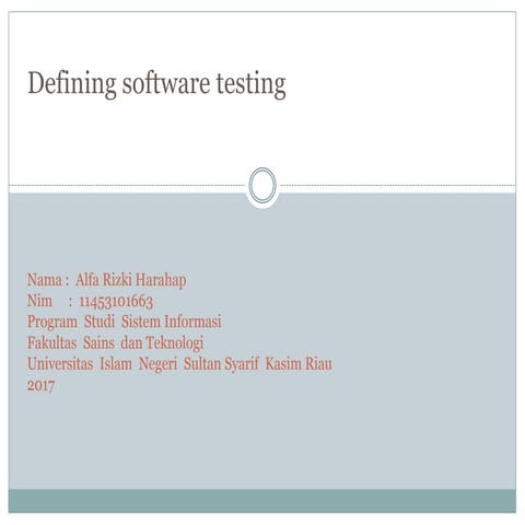 Defining software testing | PPT