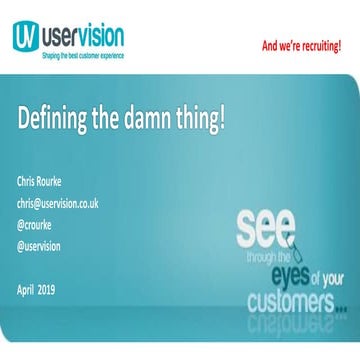 Defining the damn thing!