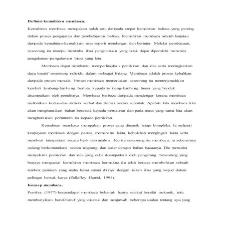 Definisi kemahiran membaca