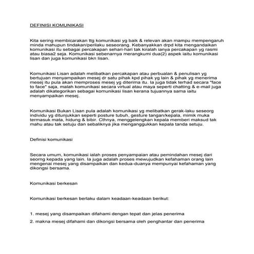 Definisi komunikasi