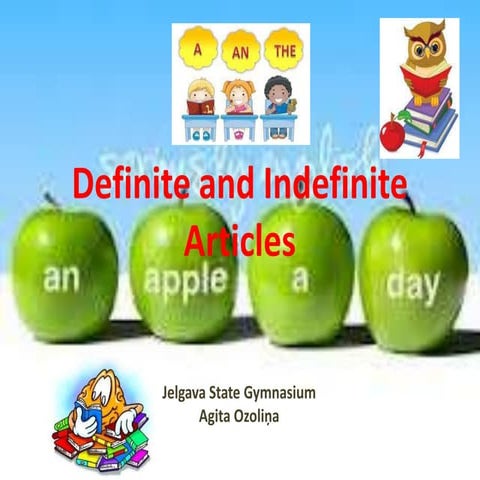 Definite and indefinite articles | PPTX | Geography | Science