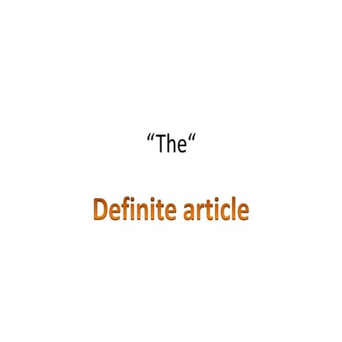 Definite article the