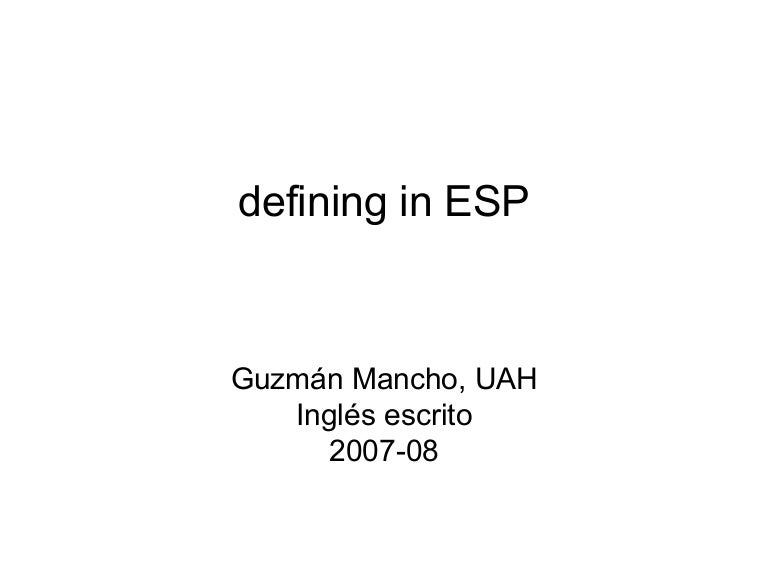 definition in ESP