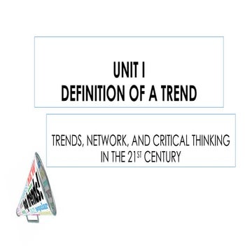 Definition of a Trends, Networks and Critical Thinking