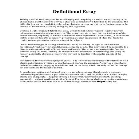Abstract Definition Essay | PDF