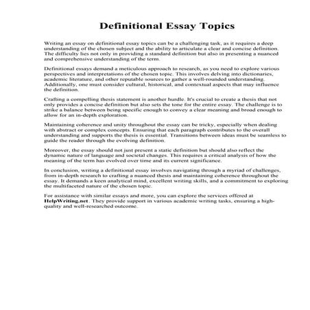 Abstract Definition Essay | PDF